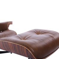 Eames lounge chair + ottoman brown PU wax leather