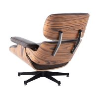 Eames lounge chair + ottoman donkerbruin leder