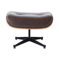 Eames lounge chair + ottoman donkerbruin leder