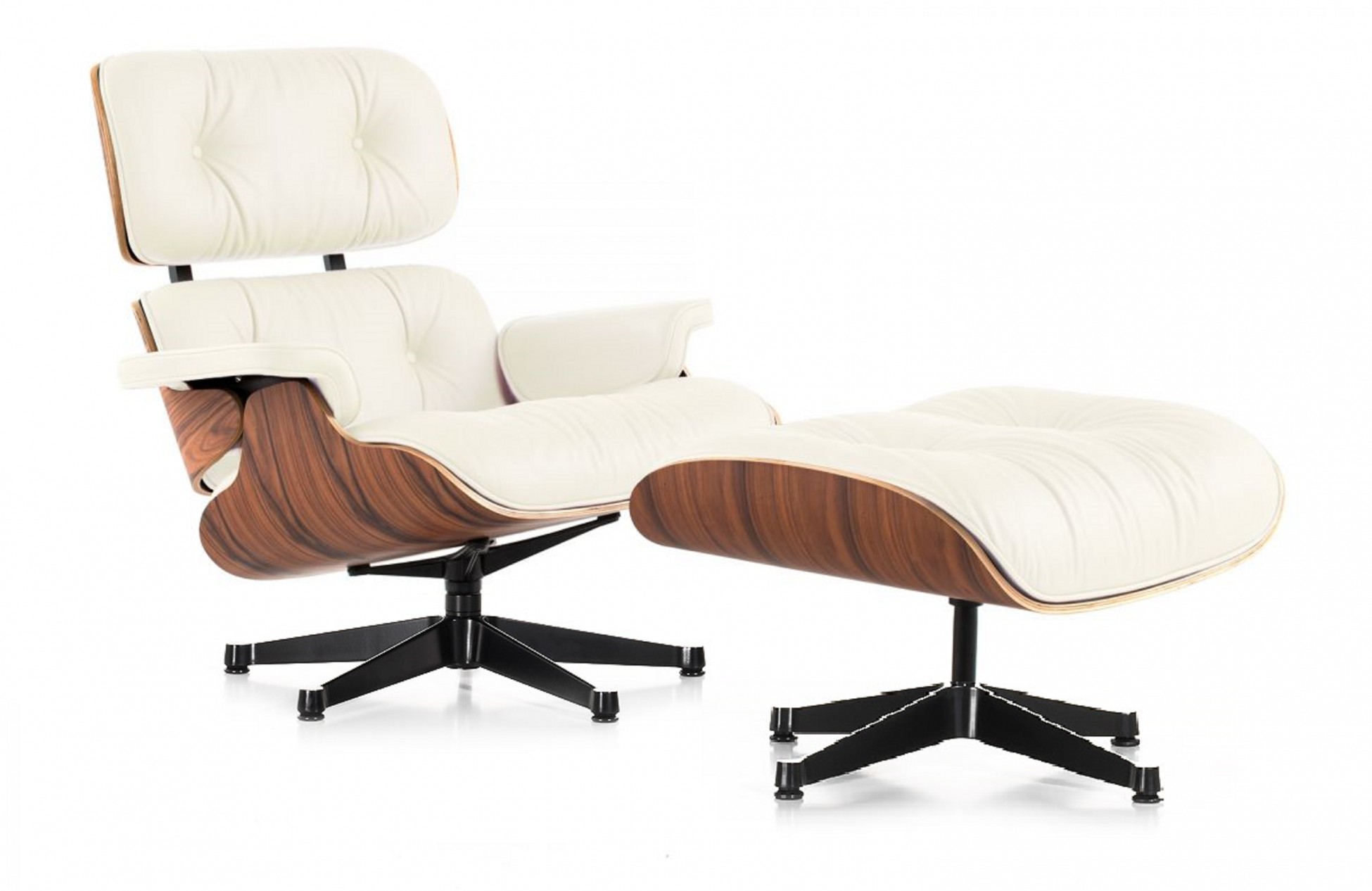 Neuken hemel goedkoop Eames Lounge Chair + Ottoman white| Retro Living Furniture