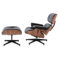 Chaise longue Eames + ottoman noir