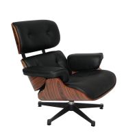 Chaise longue Eames + ottoman noir