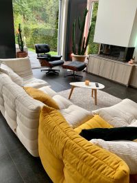 Chaise longue Eames + ottoman noir