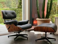 Chaise longue Eames + ottoman noir