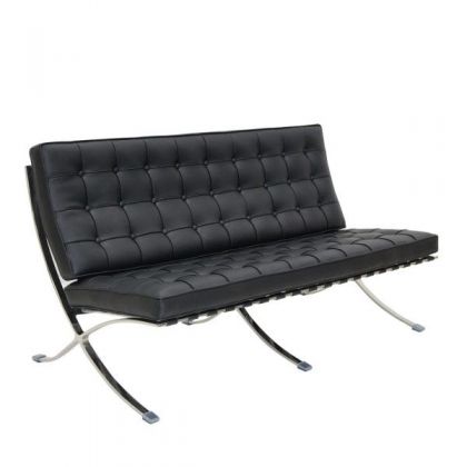 Barcelona sofa chair black 2 seater